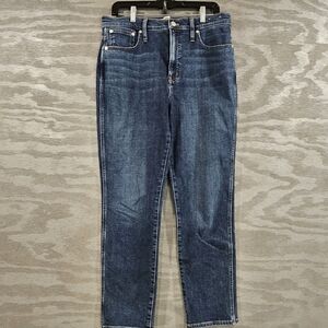 Madewell SZ 30 Perfect Vintage High Rise Med Wash Stretch Blue Jeans Tapered
